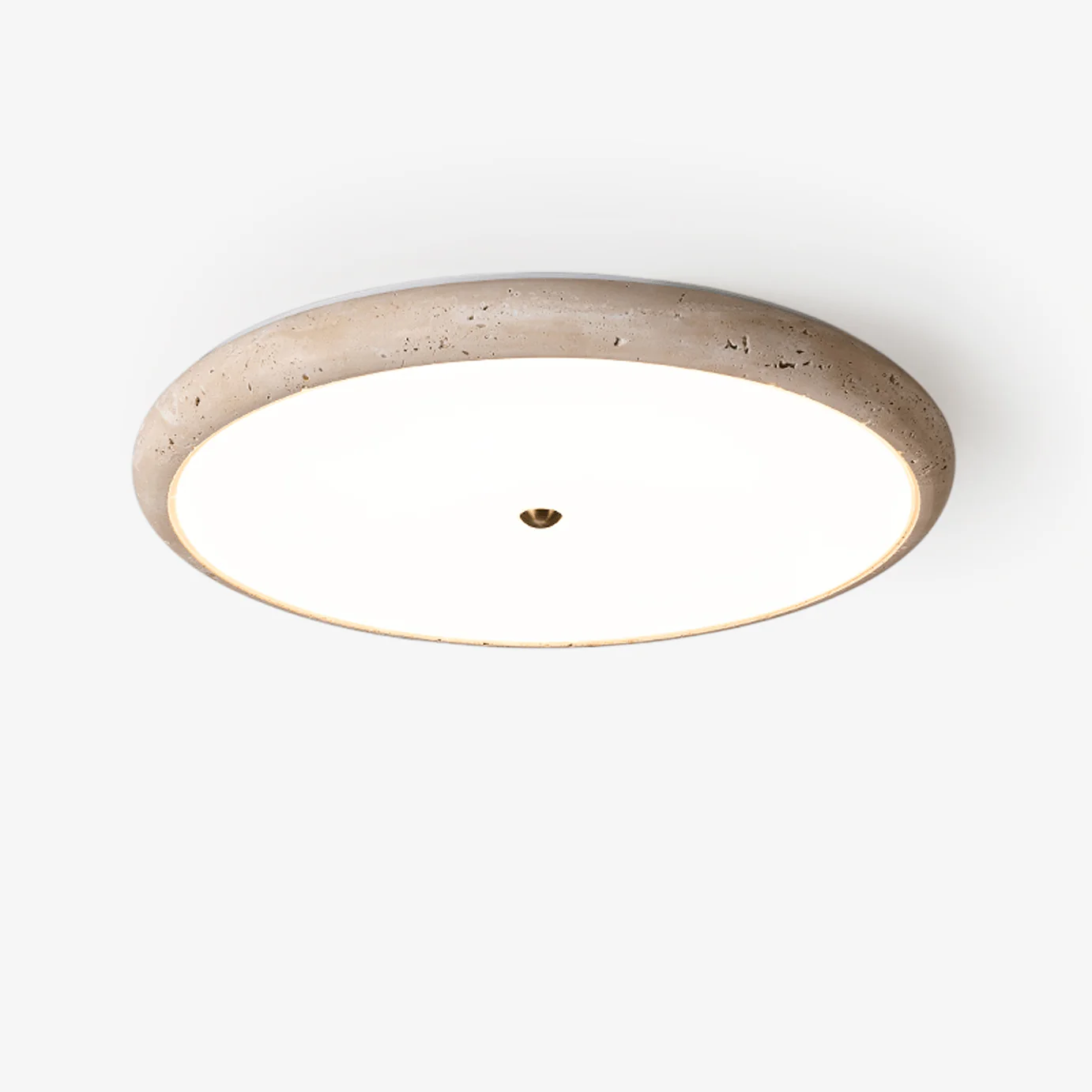 Textured Travertine Disk Ceiling Light - Image 16