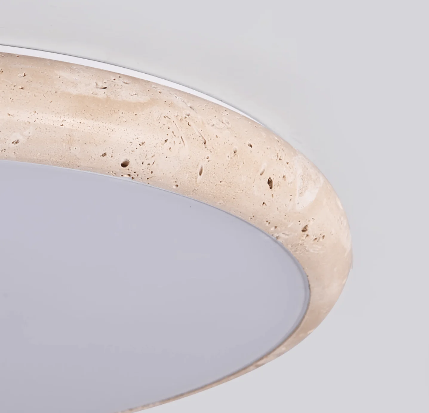 Textured Travertine Disk Ceiling Light - Image 5