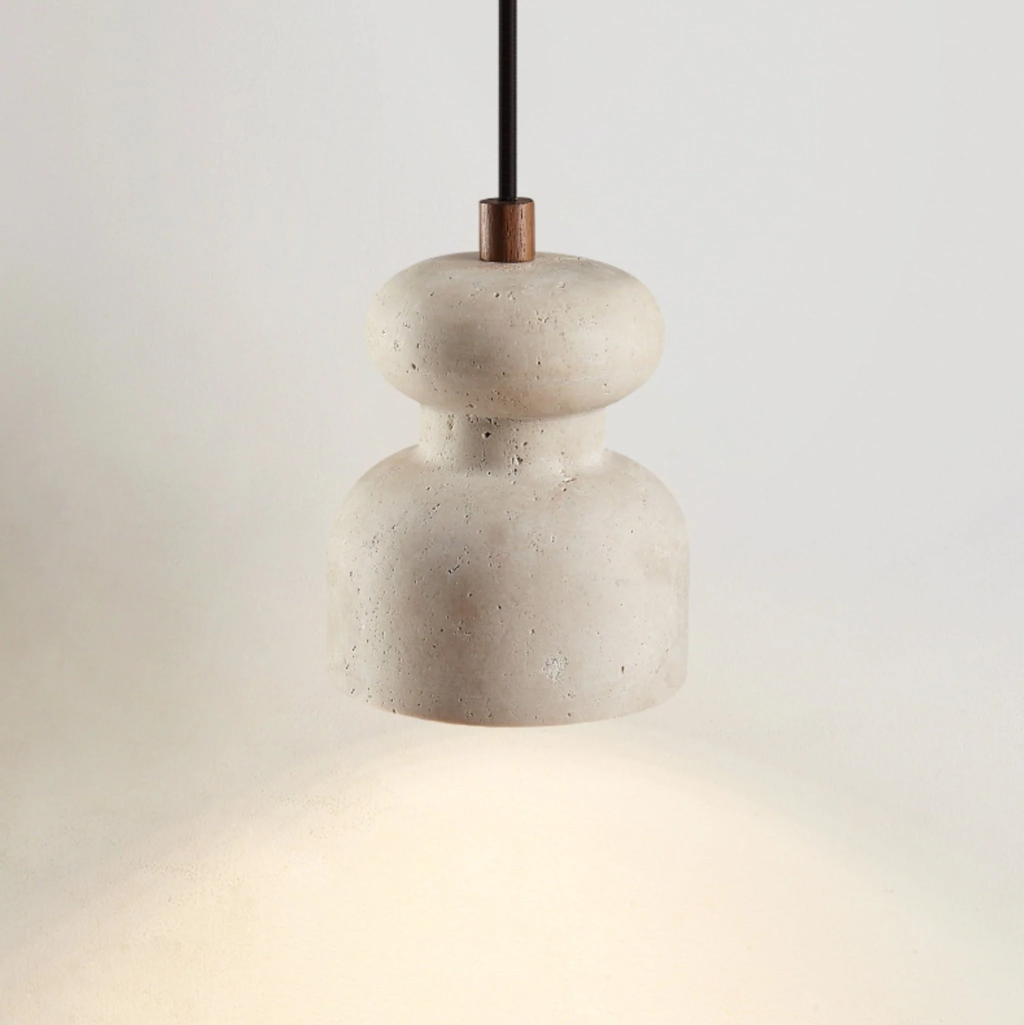 Textured Travertine Gourd Pendant Light - Image 10