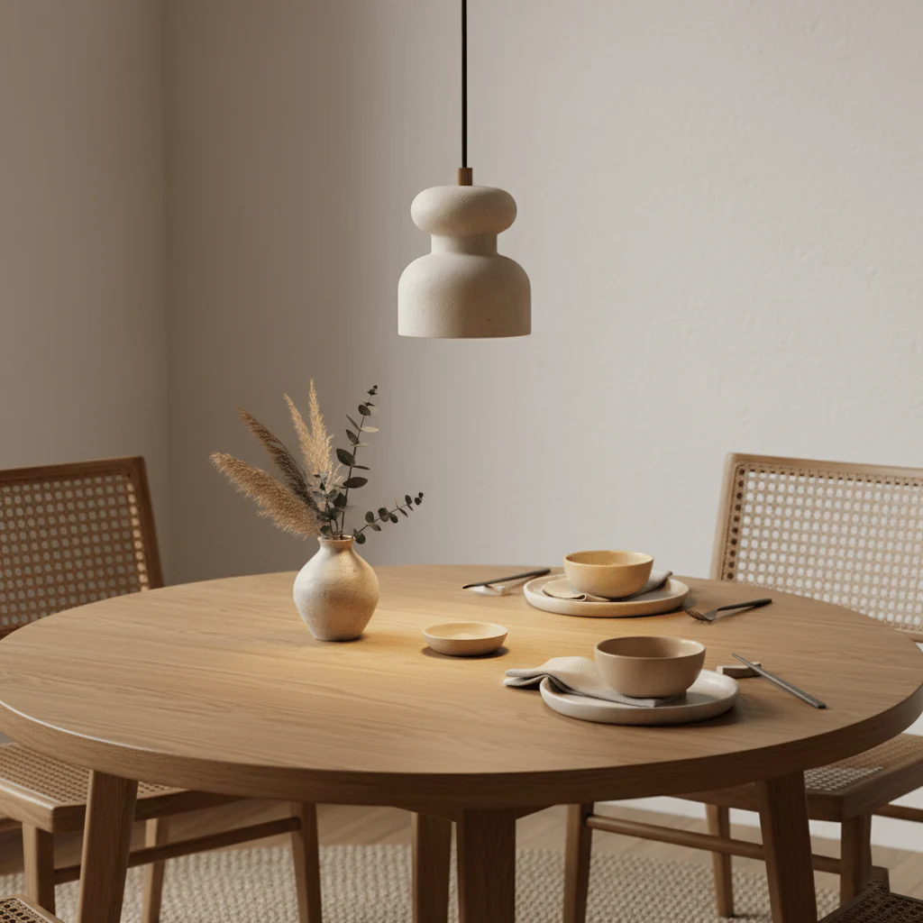 Textured Travertine Gourd Pendant Light - Image 3