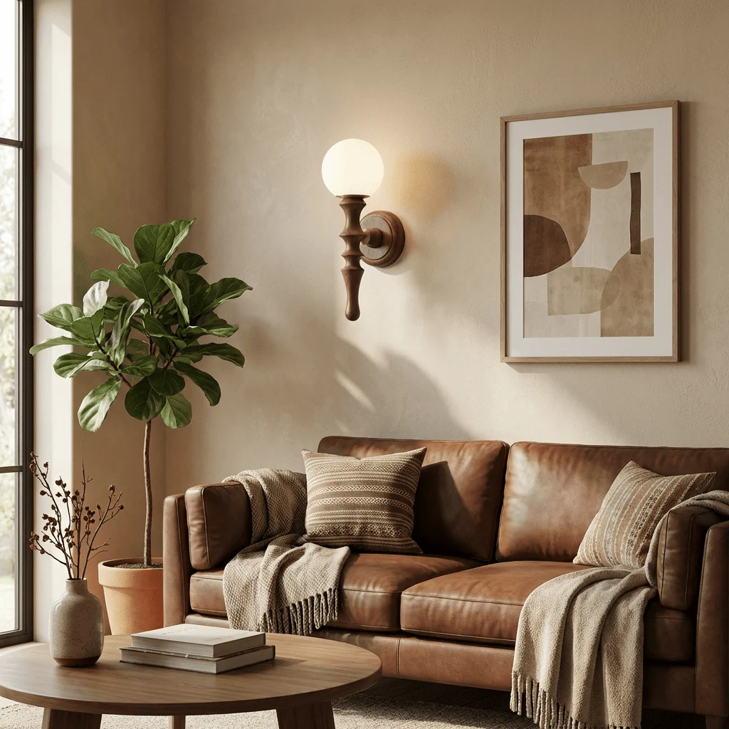 Thalor Wood Globe Wall Lamp - Image 2