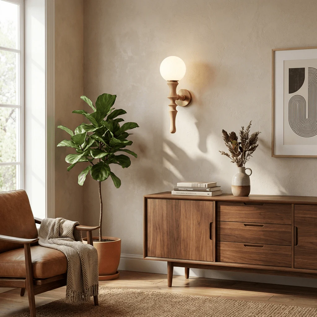 Thalor Wood Globe Wall Lamp - Image 6