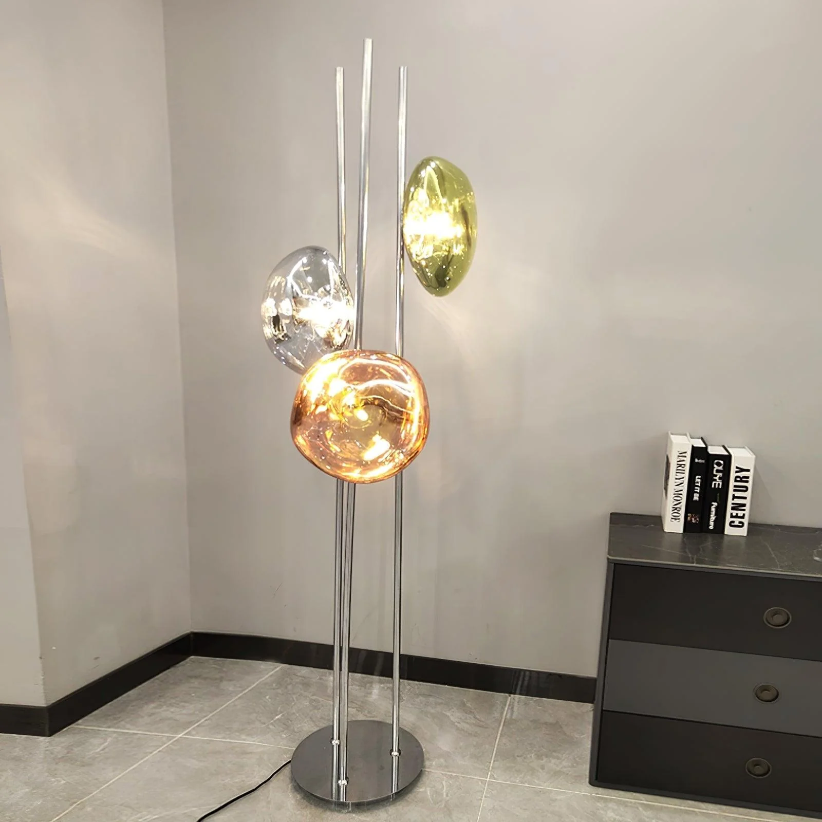Three Lava Glass Floor Lamp - Image 3