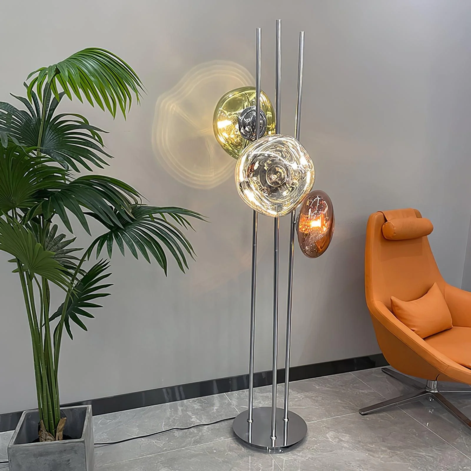 Three Lava Glass Floor Lamp - Image 4