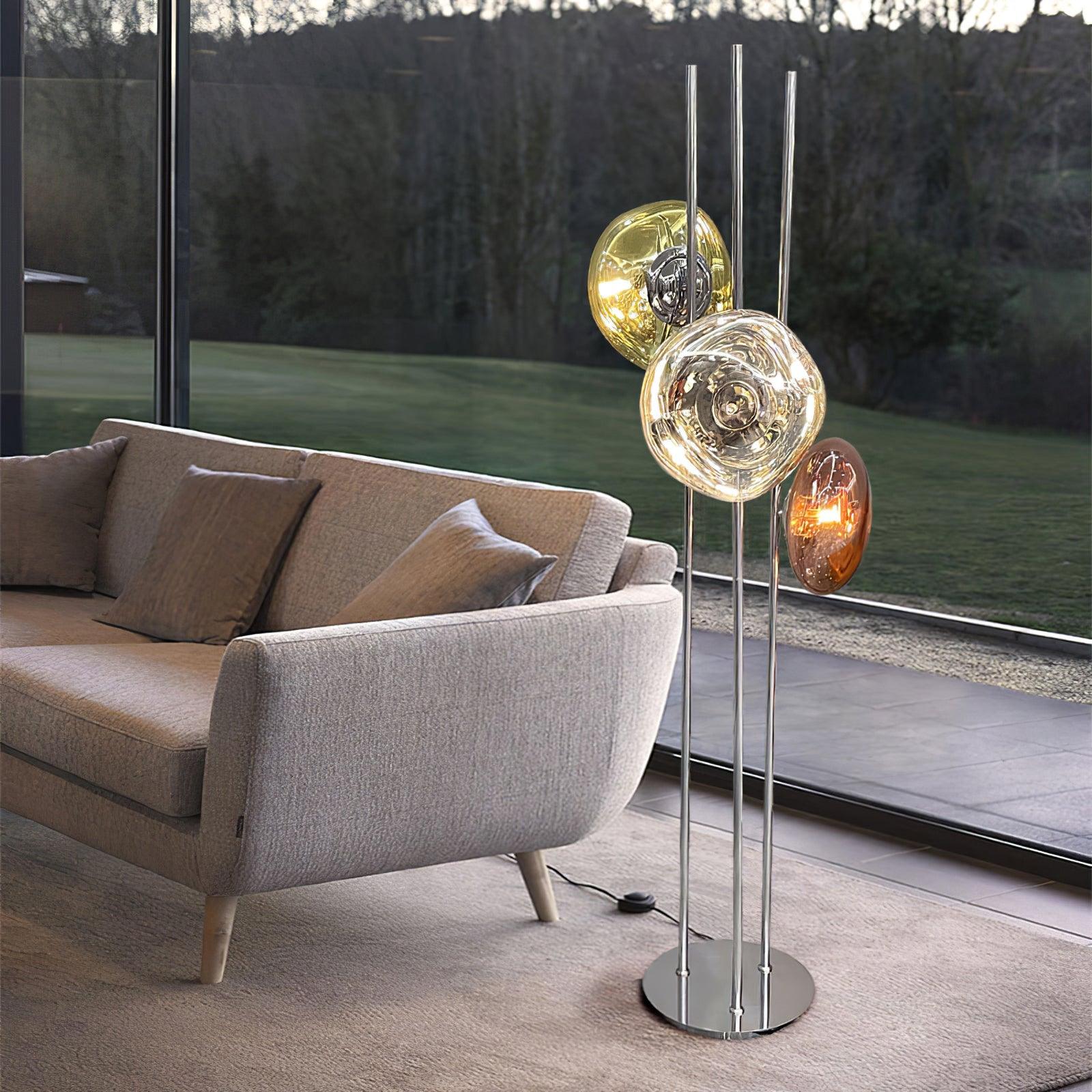 Three Lava Glass Floor Lamp - Image 6
