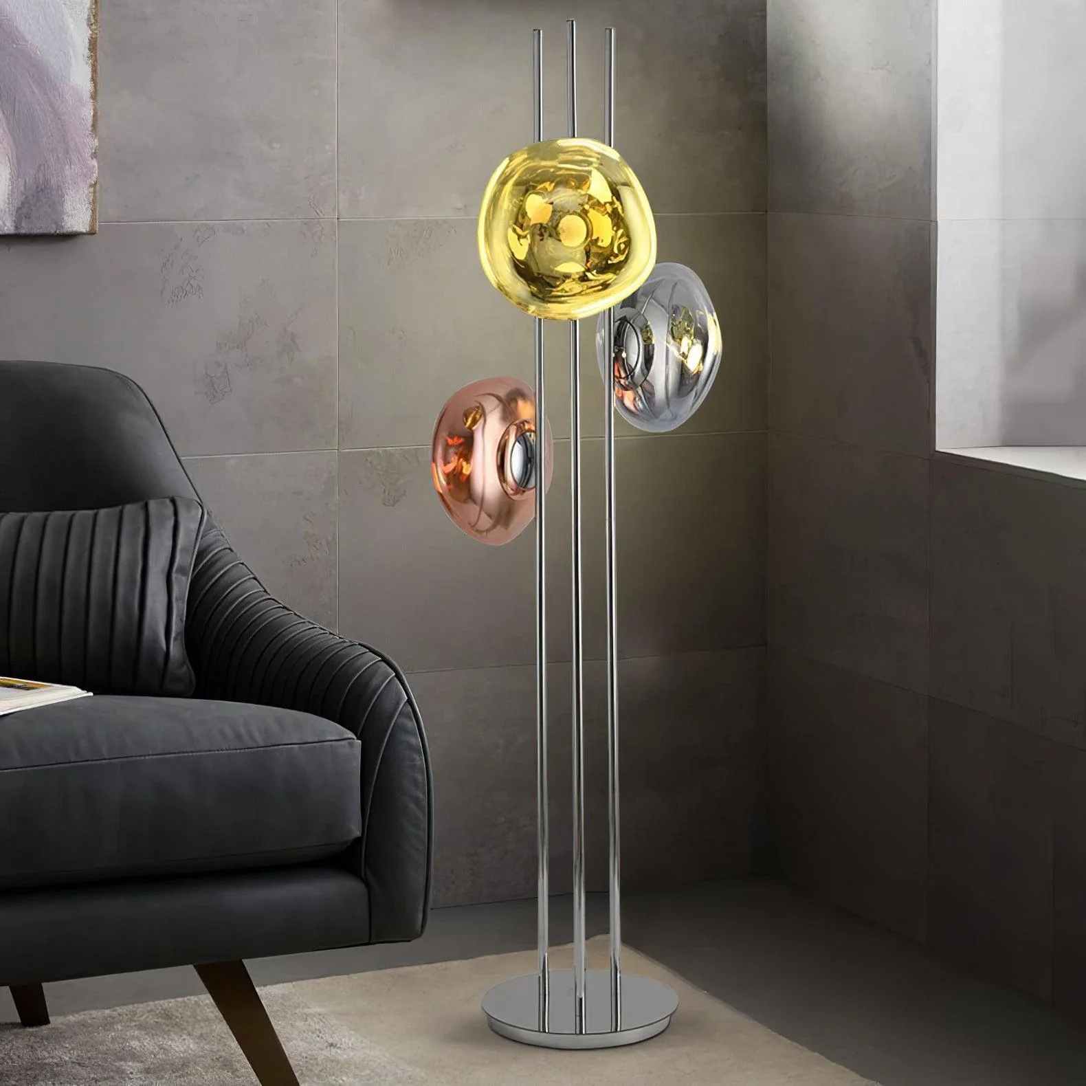 Three Lava Glass Floor Lamp - Image 7