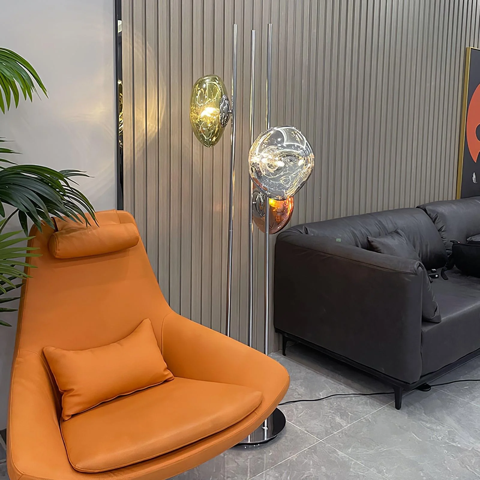 Three Lava Glass Floor Lamp - Image 8