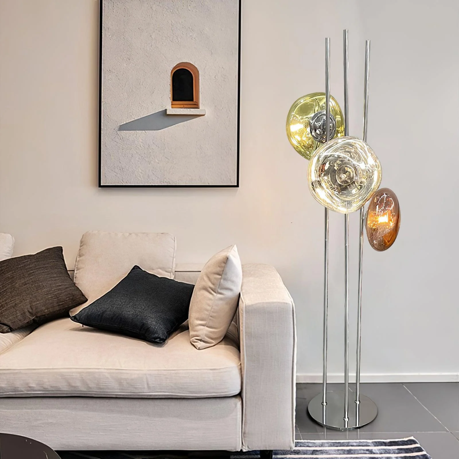 Three Lava Glass Floor Lamp - Image 9
