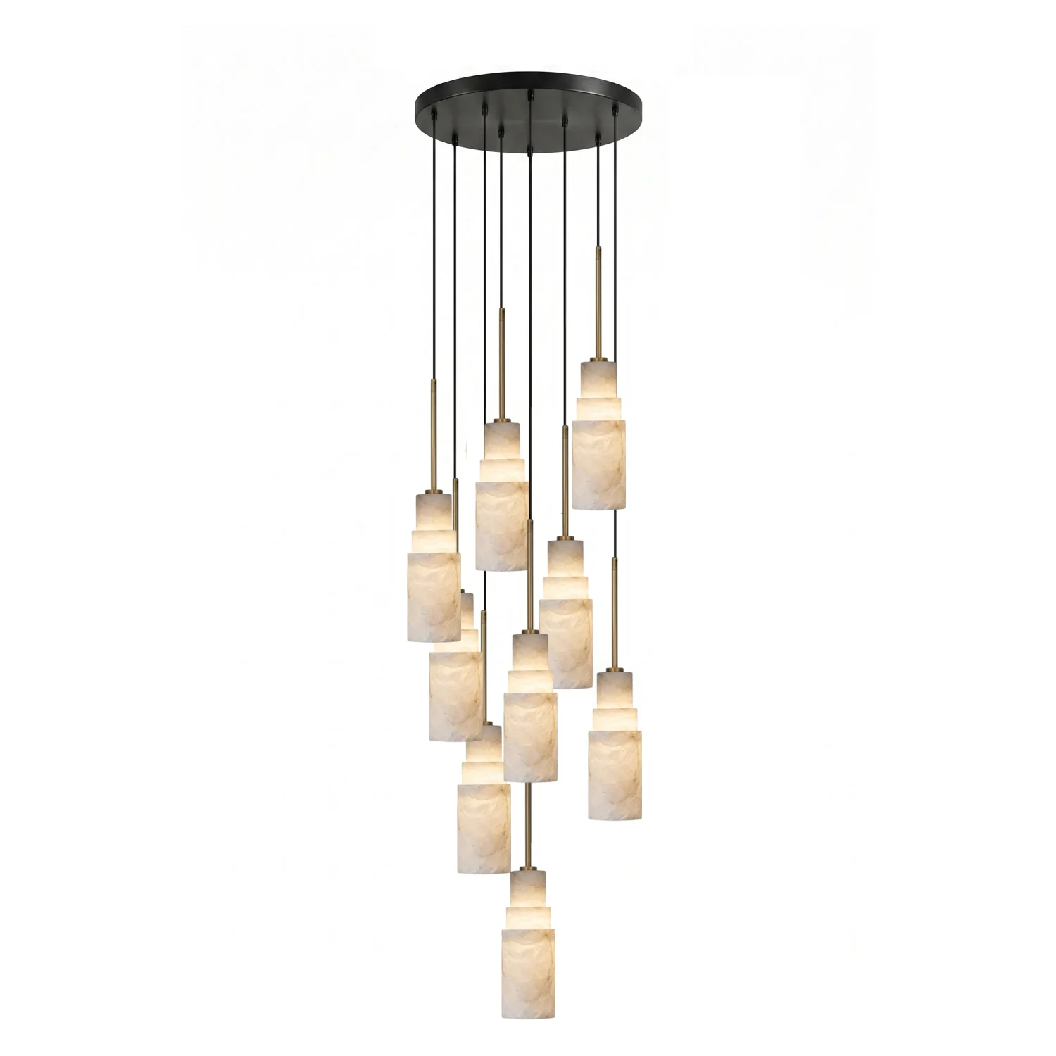 Tiered Alabaster Cluster Chandelier - Image 11