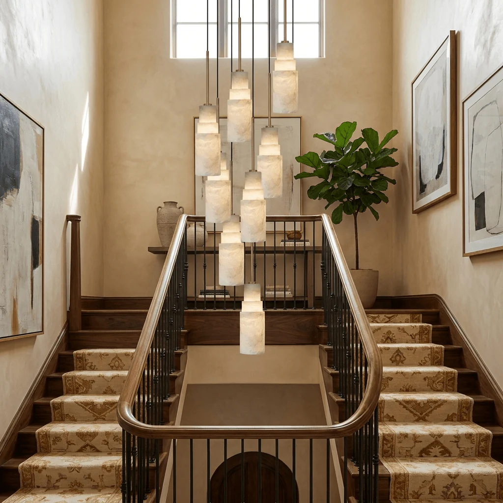 Tiered Alabaster Cluster Chandelier - Image 2