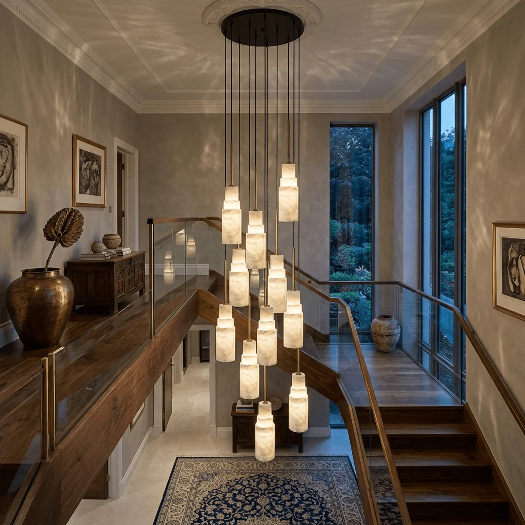 Tiered Alabaster Cluster Chandelier - Image 3