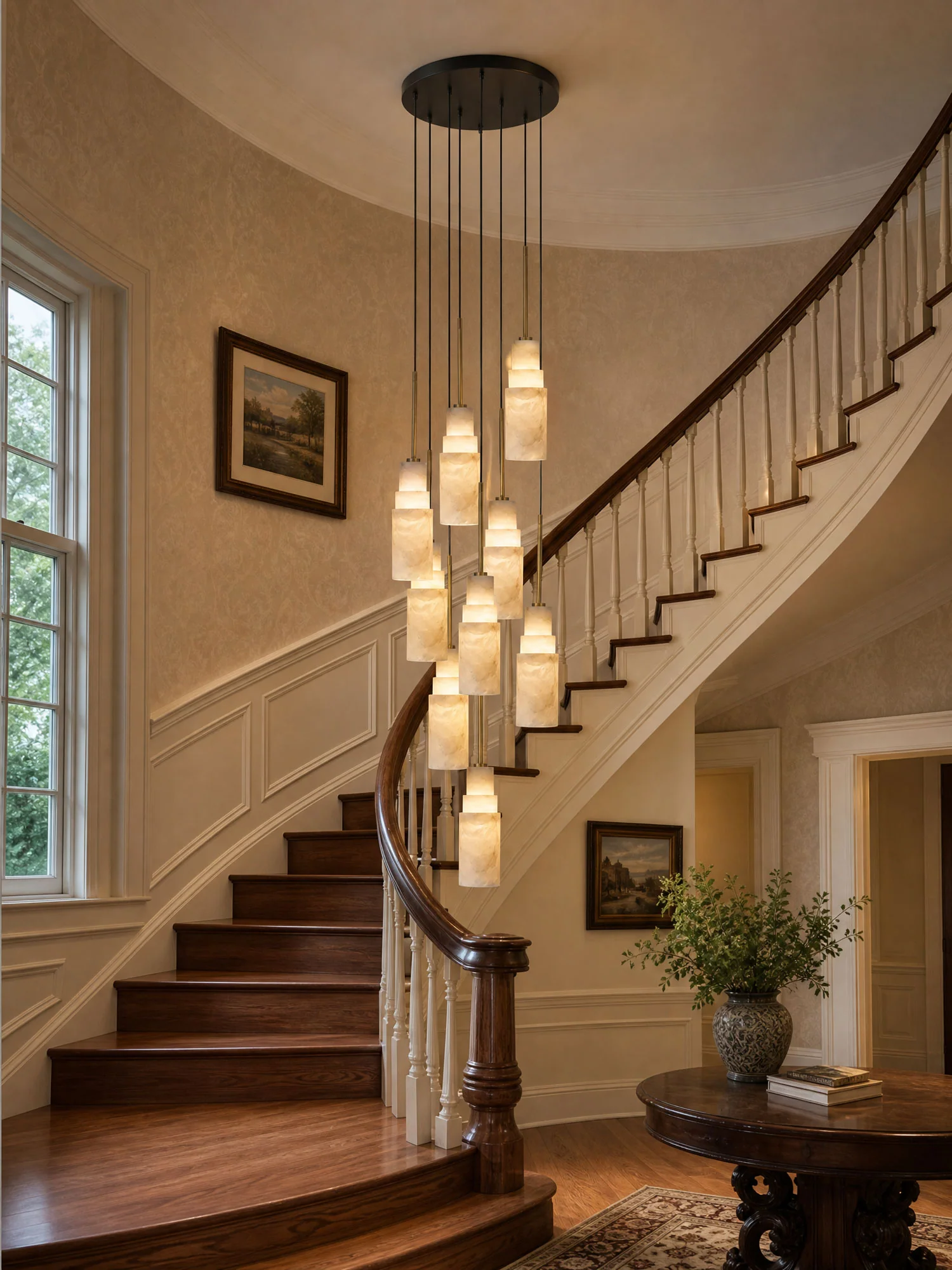 Tiered Alabaster Cluster Chandelier - Image 5