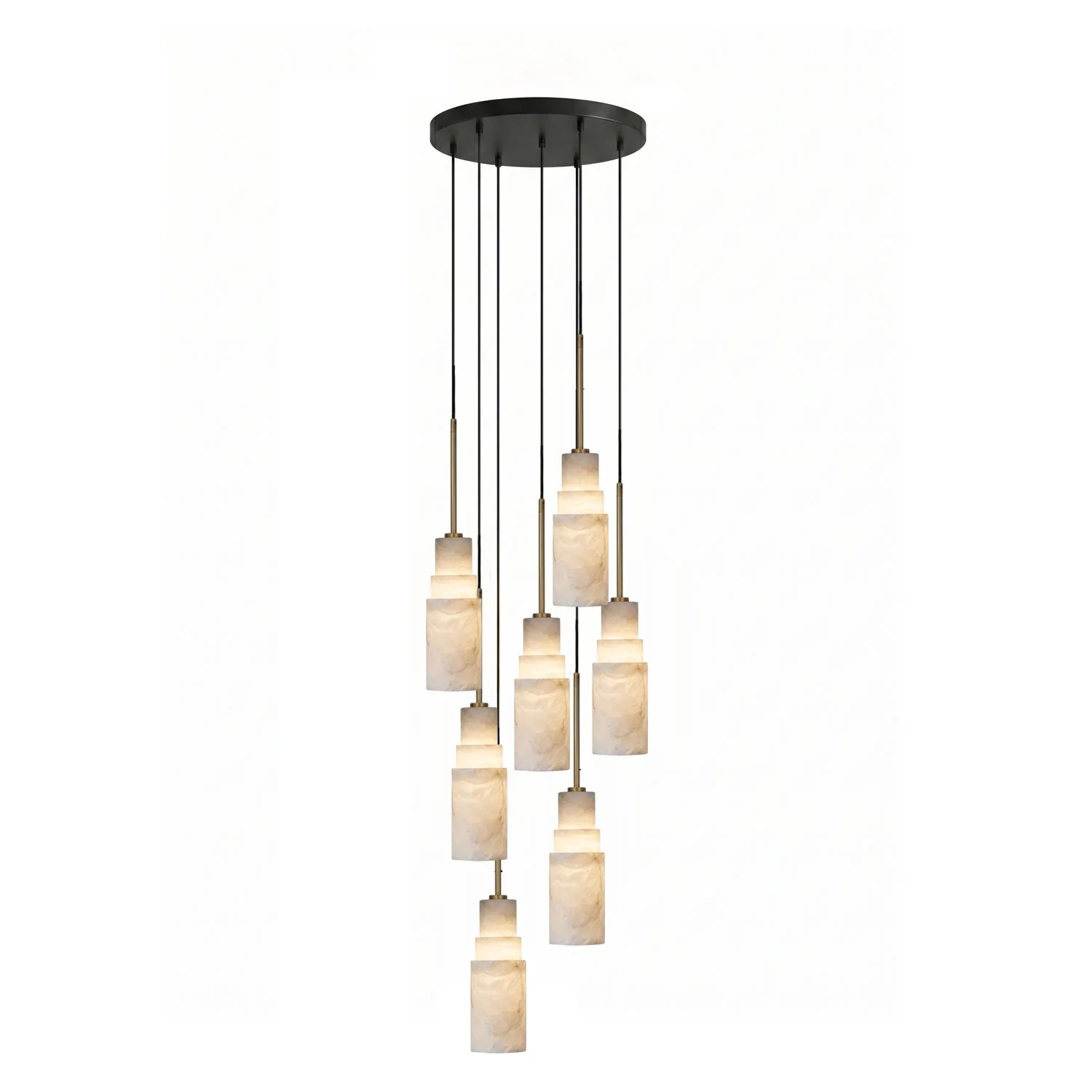 Tiered Alabaster Cluster Chandelier - Image 6