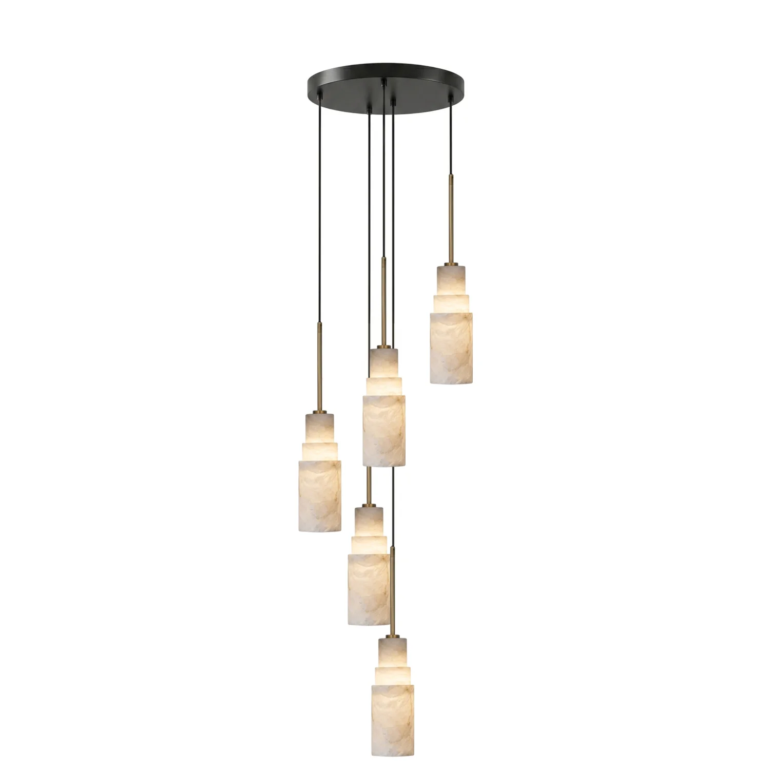 Tiered Alabaster Cluster Chandelier - Image 7