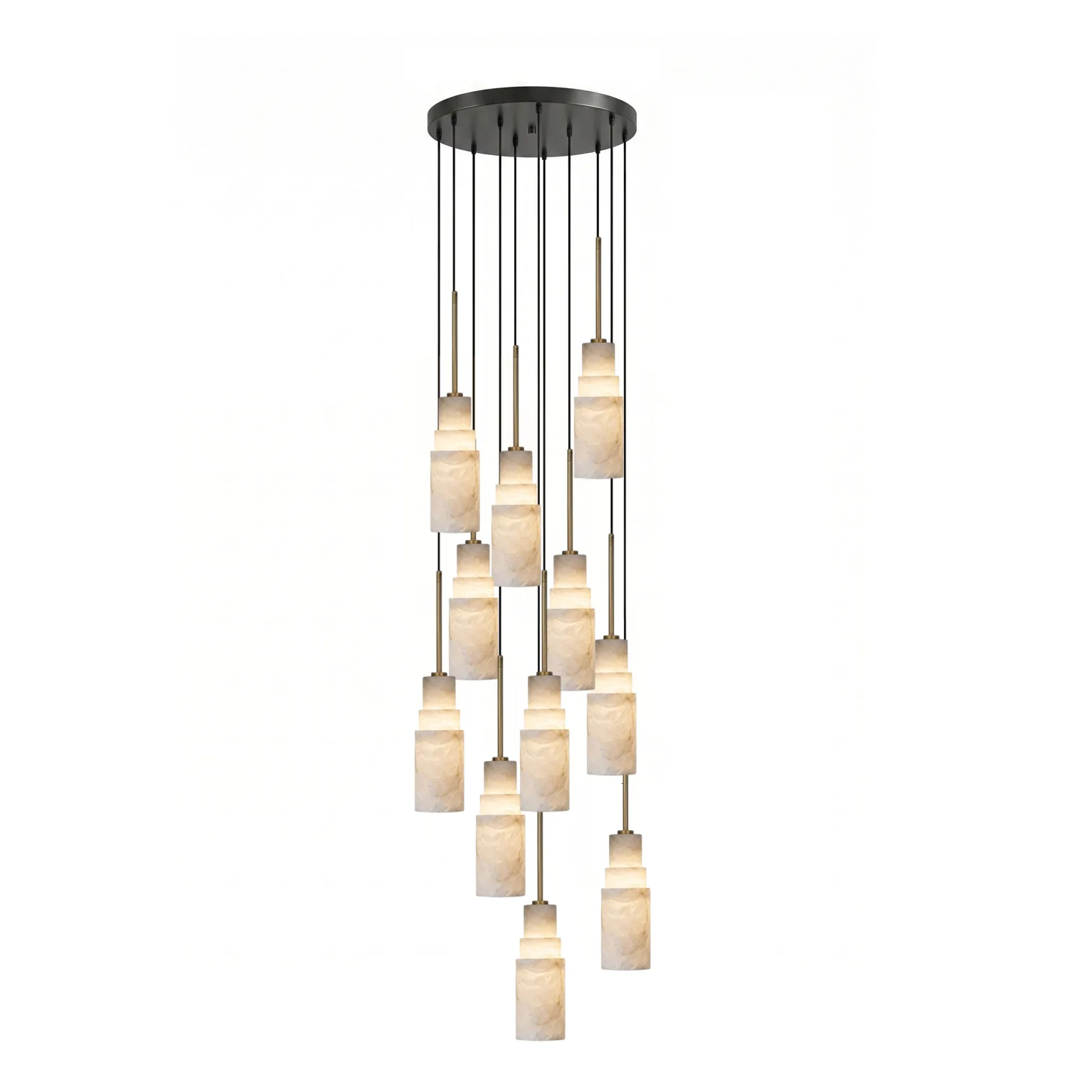 Tiered Alabaster Cluster Chandelier - Image 9
