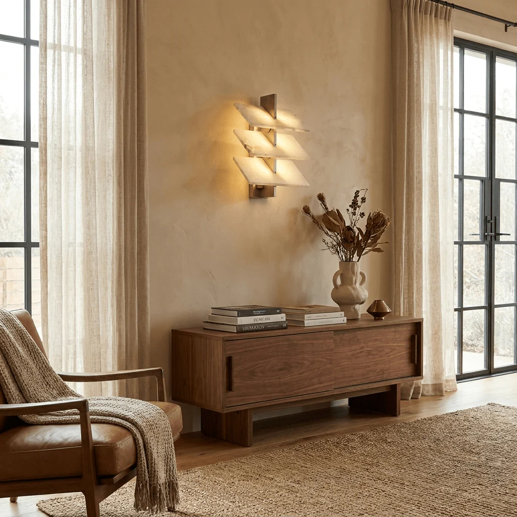 Tiered Alabaster Wall Sconce - Image 7
