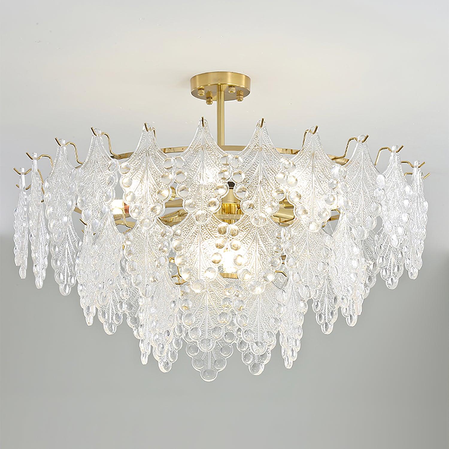 Tiered Carved Glass Chandelier - Image 22