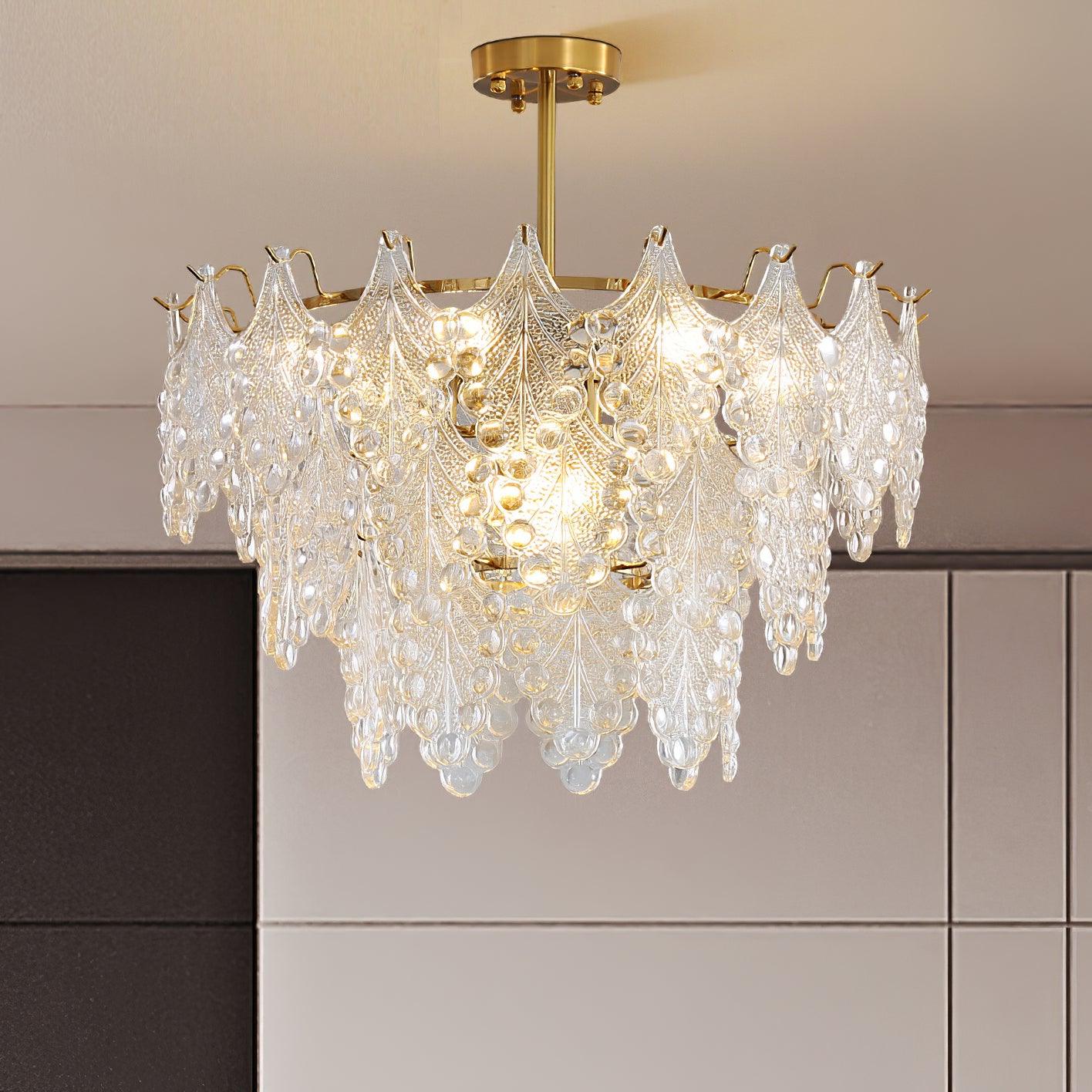 Tiered Carved Glass Chandelier - Image 24