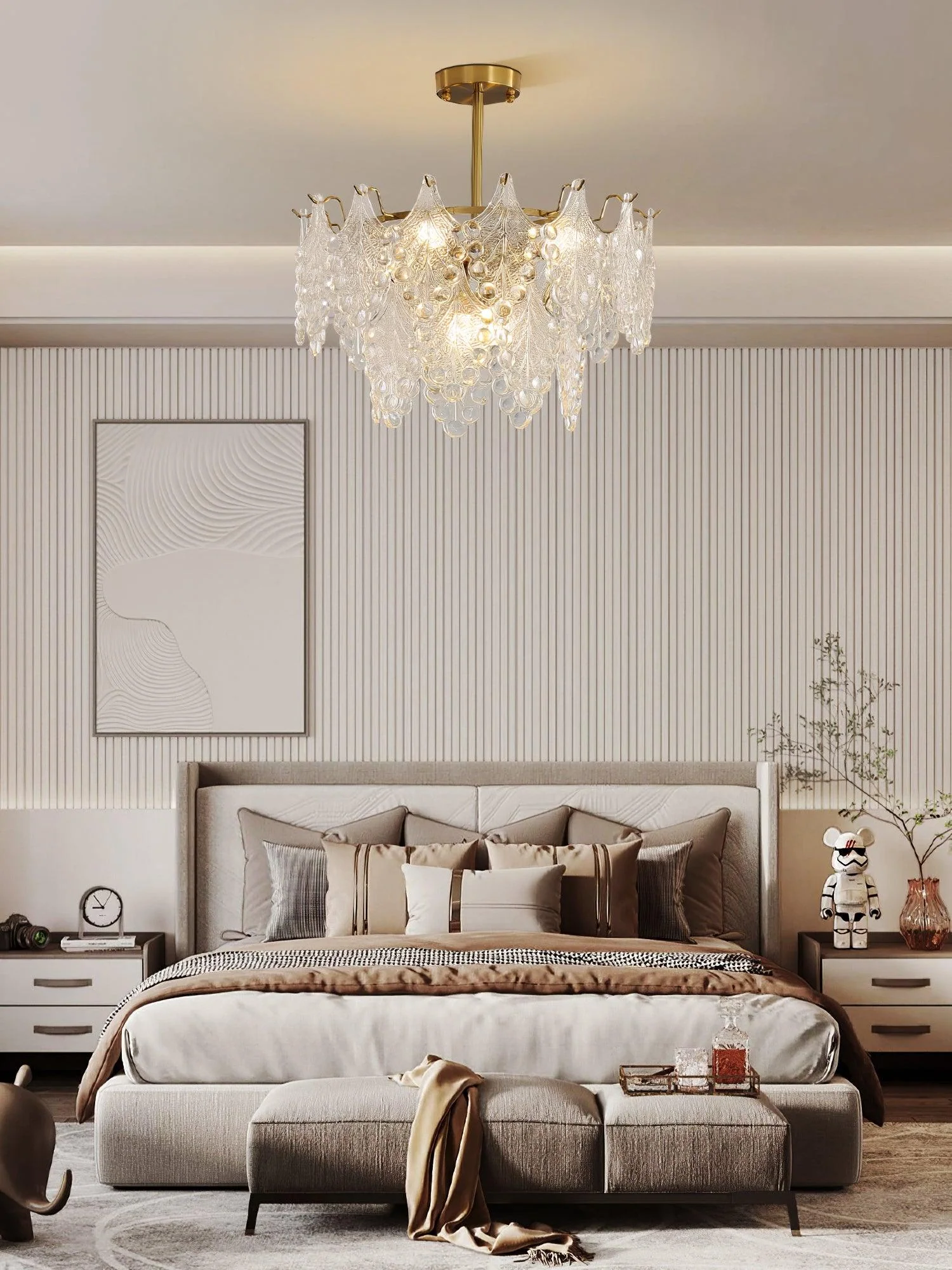 Tiered Carved Glass Chandelier - Image 28