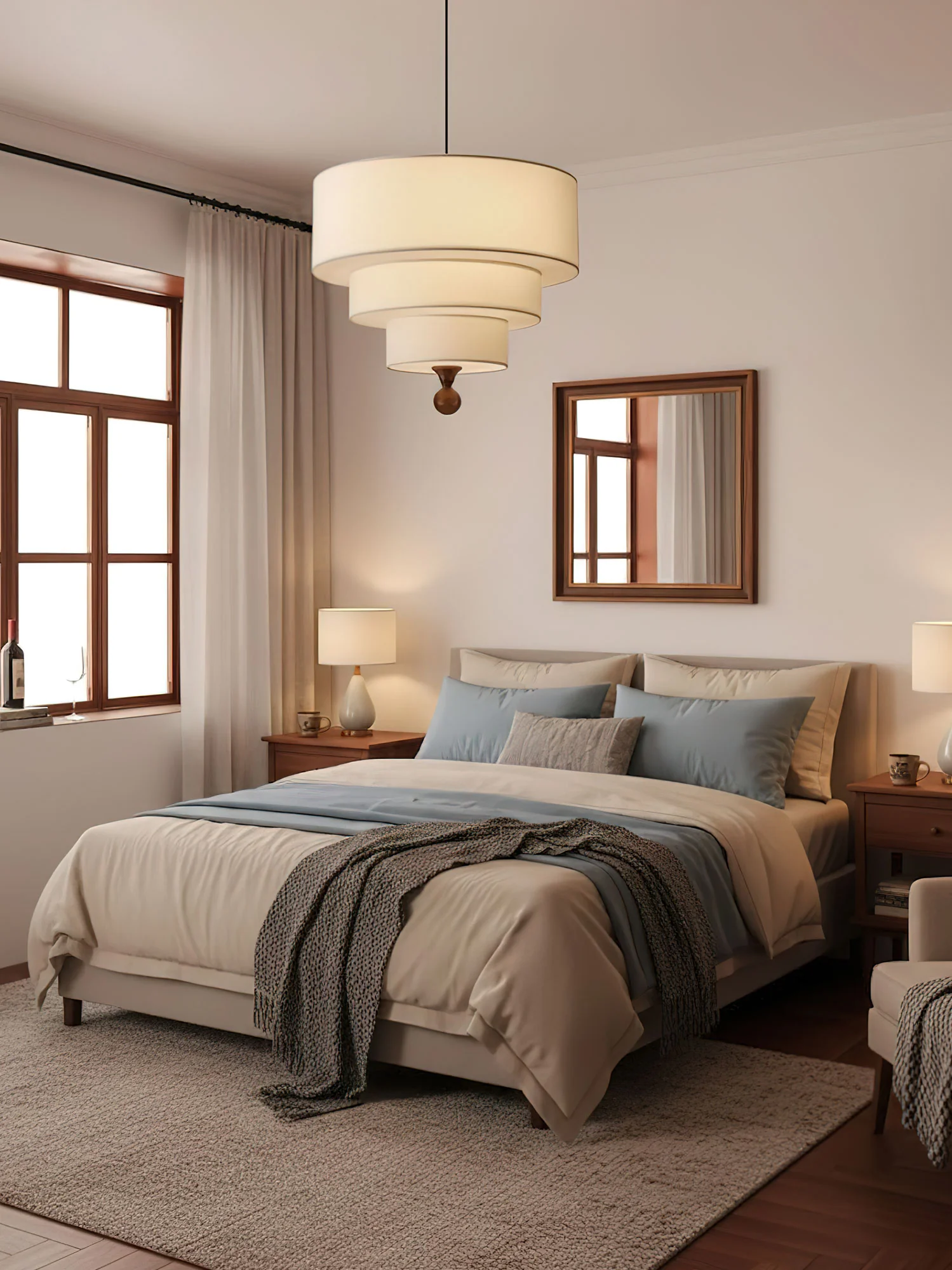 Tiered Fabric Pendant Light - Image 4