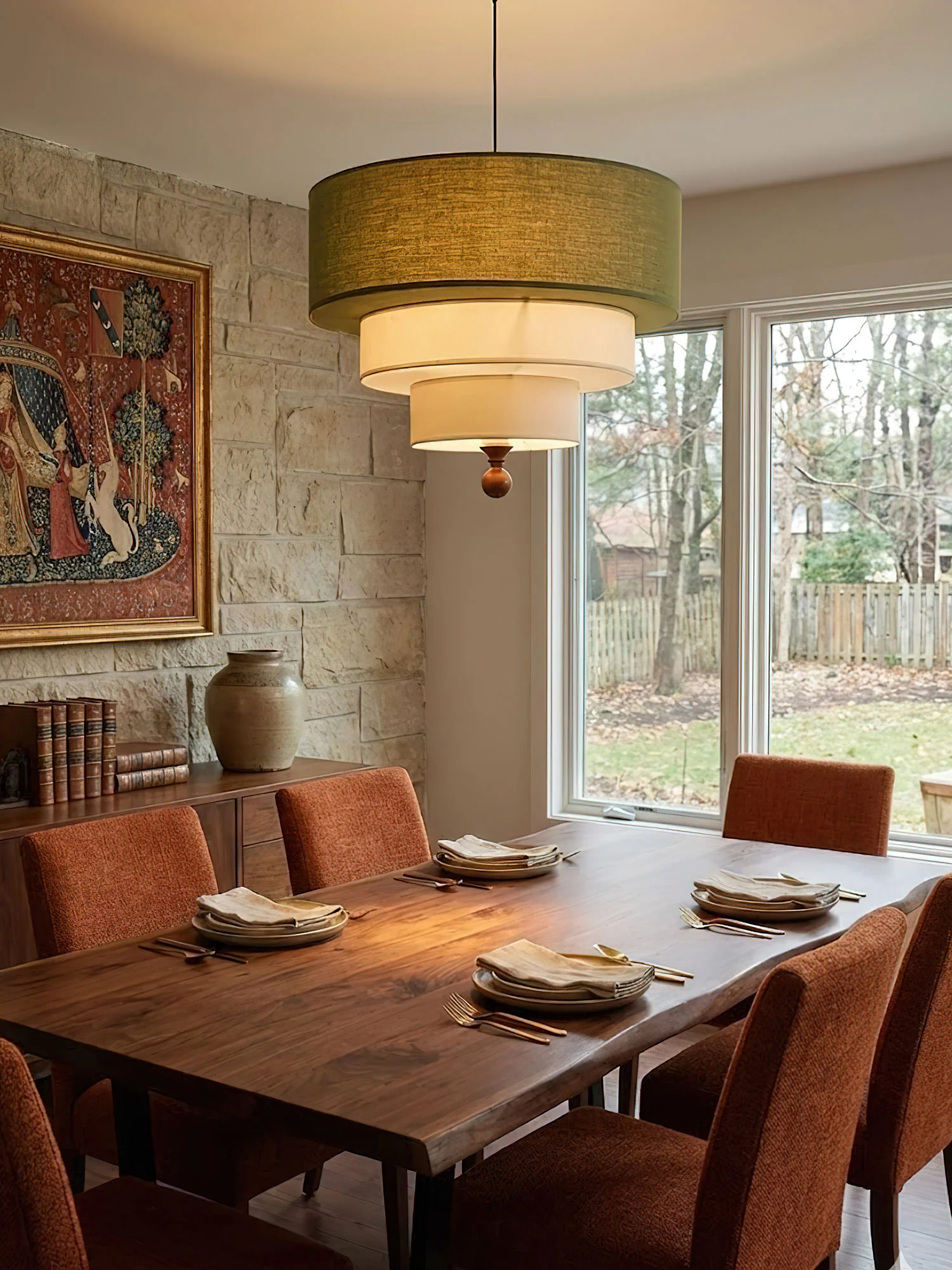 Tiered Fabric Pendant Light - Image 7