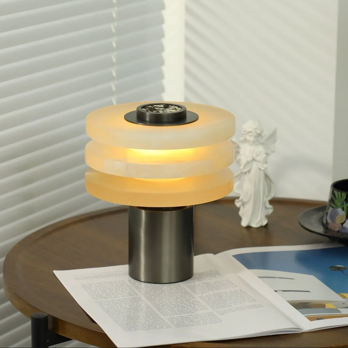 Tiered Obelisk Alabaster Table Lamp - Image 2