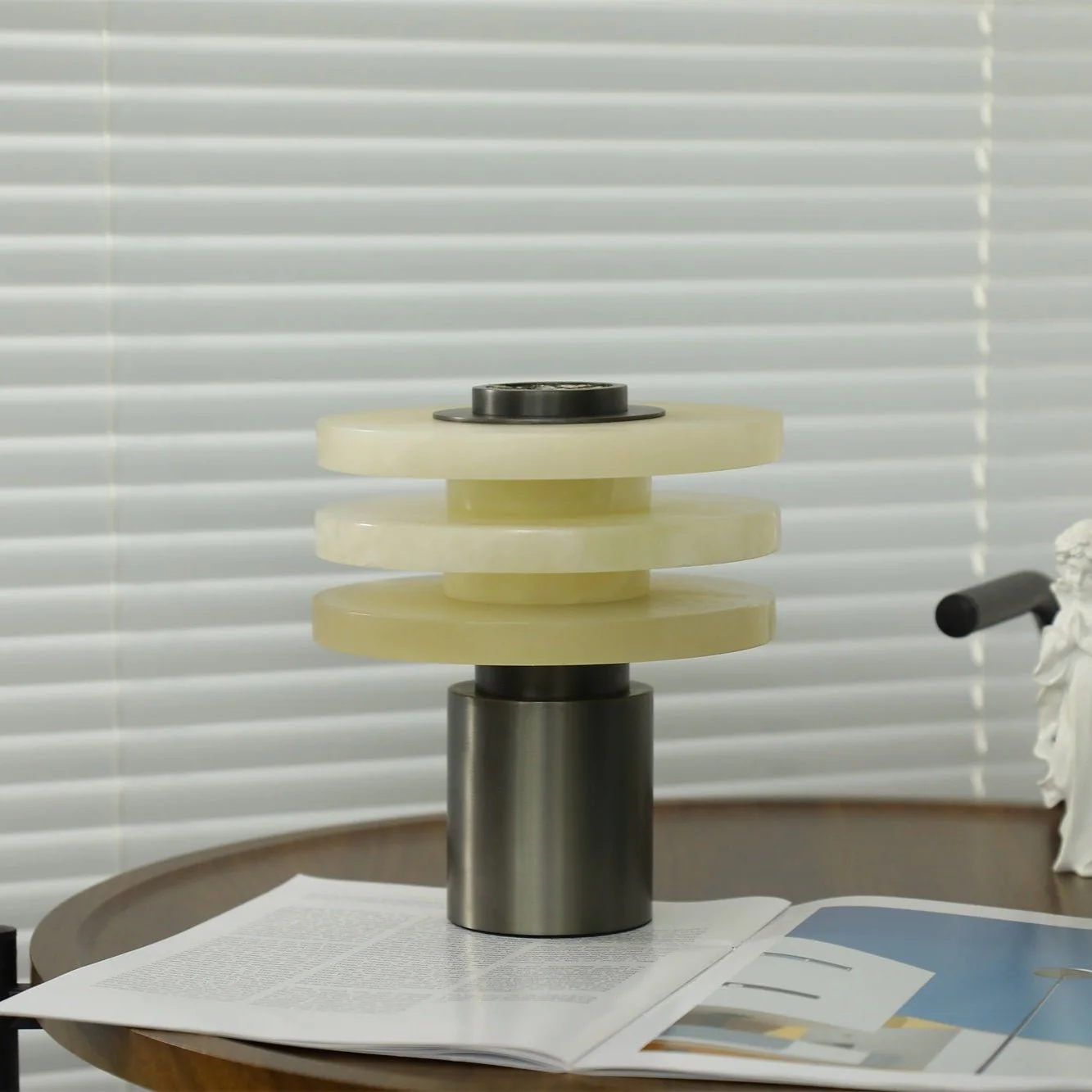 Tiered Obelisk Alabaster Table Lamp - Image 4