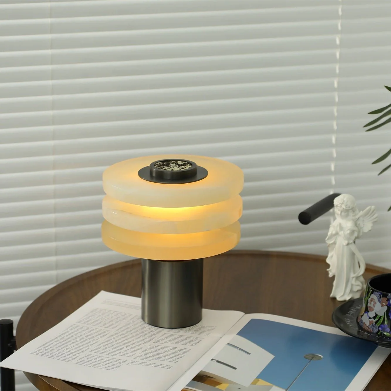 Tiered Obelisk Alabaster Table Lamp - Image 7