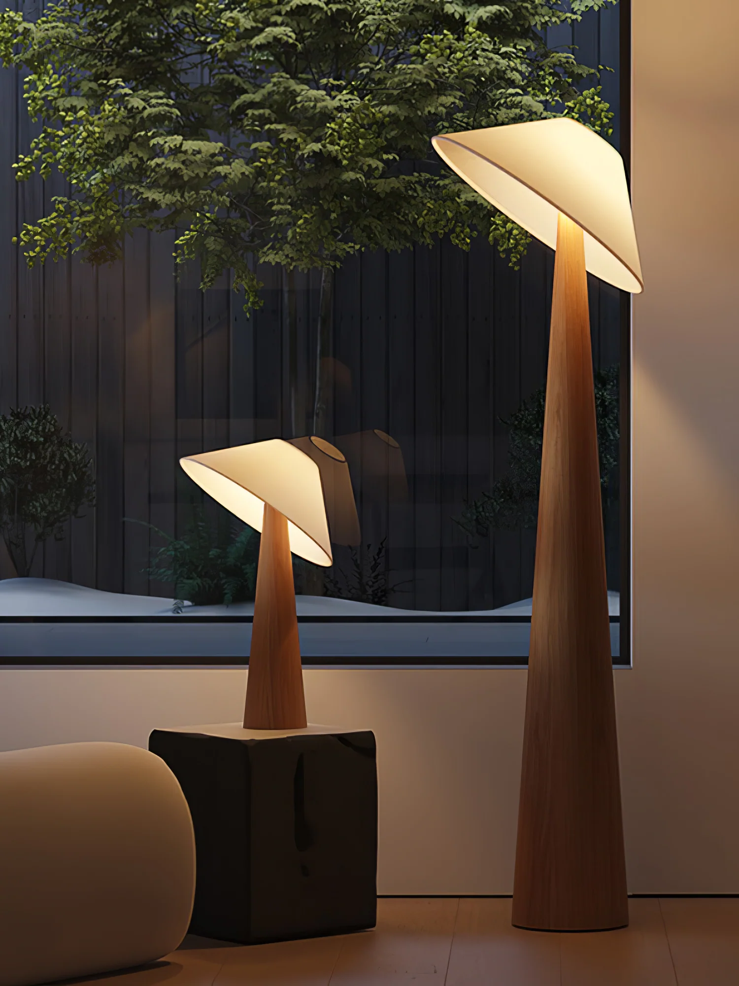Tilt Hat Wooden Table Lamp - Image 19