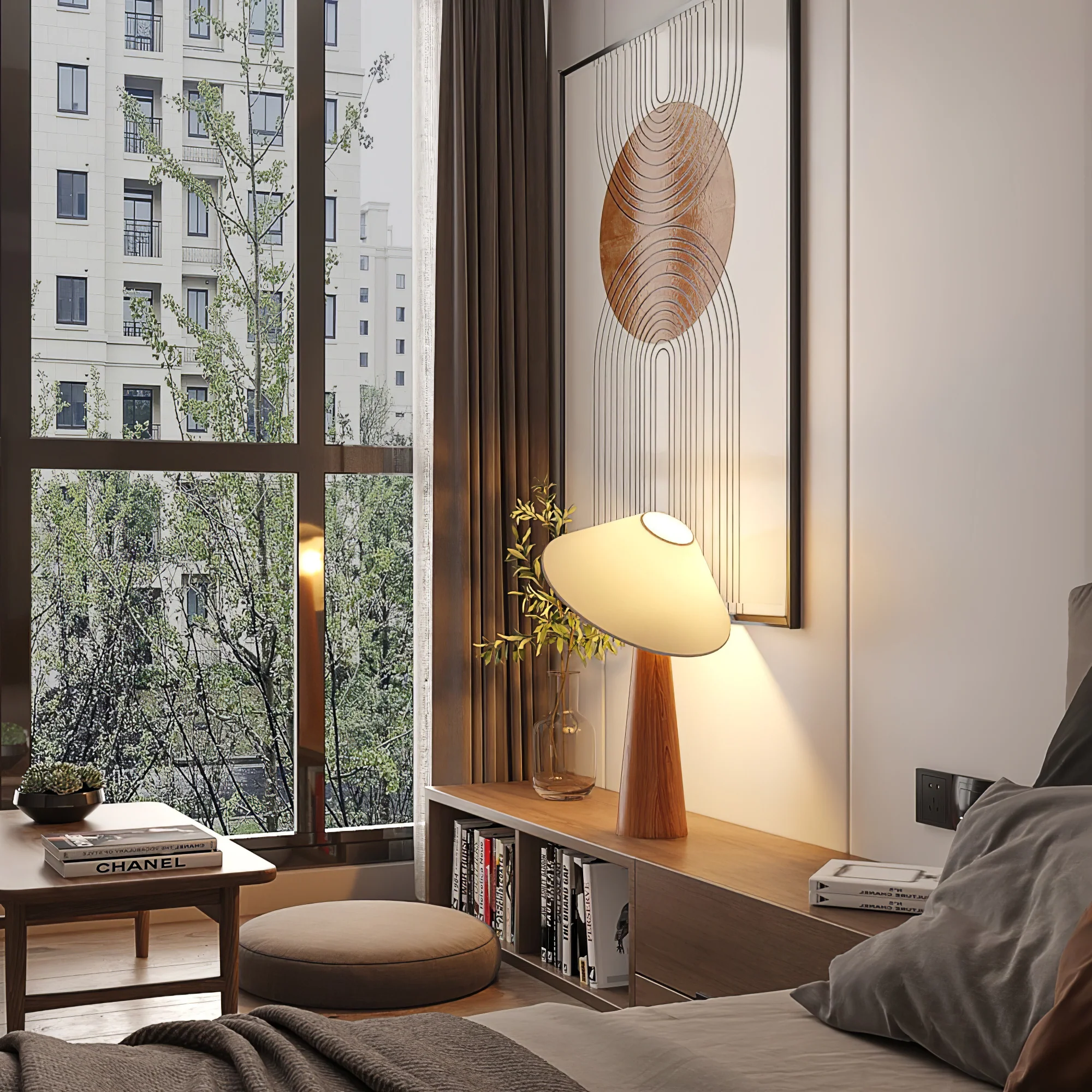 Tilt Hat Wooden Table Lamp - Image 25