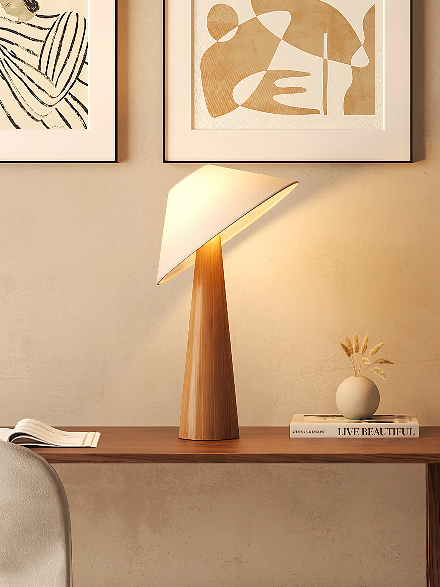 Tilt Hat Wooden Table Lamp - Image 26