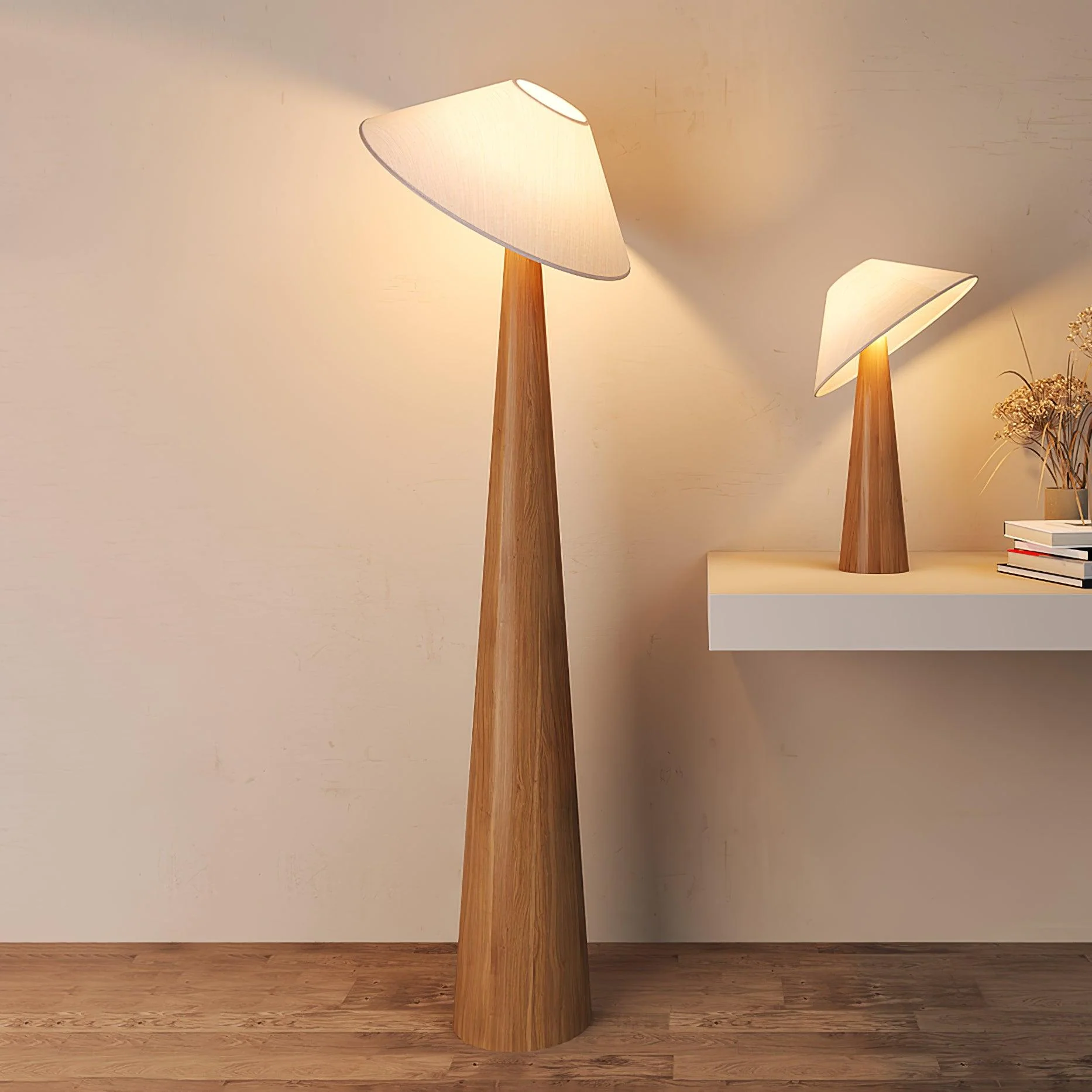 Tilt Hat Wooden Table Lamp - Image 5