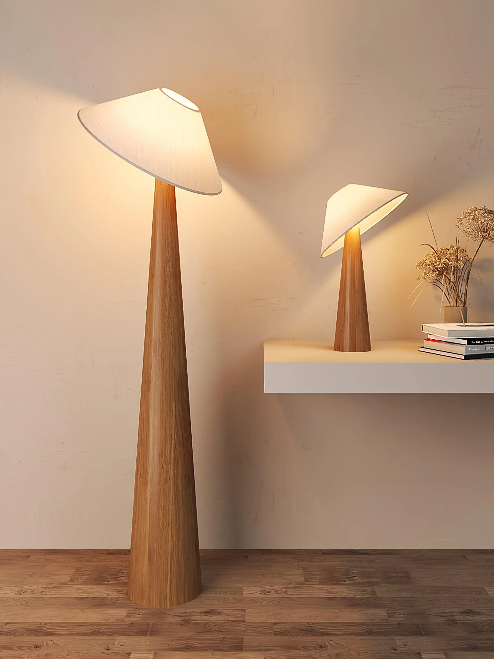 Tilt Hat Wooden Table Lamp - Image 8