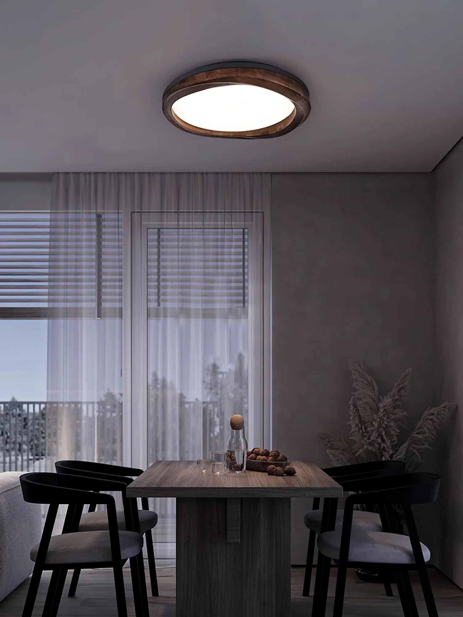 Timber Round Wood Ceiling Lamp - Image 21