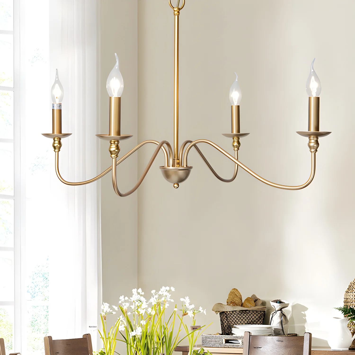 Timeless Gold Candle Chandelier - Image 2
