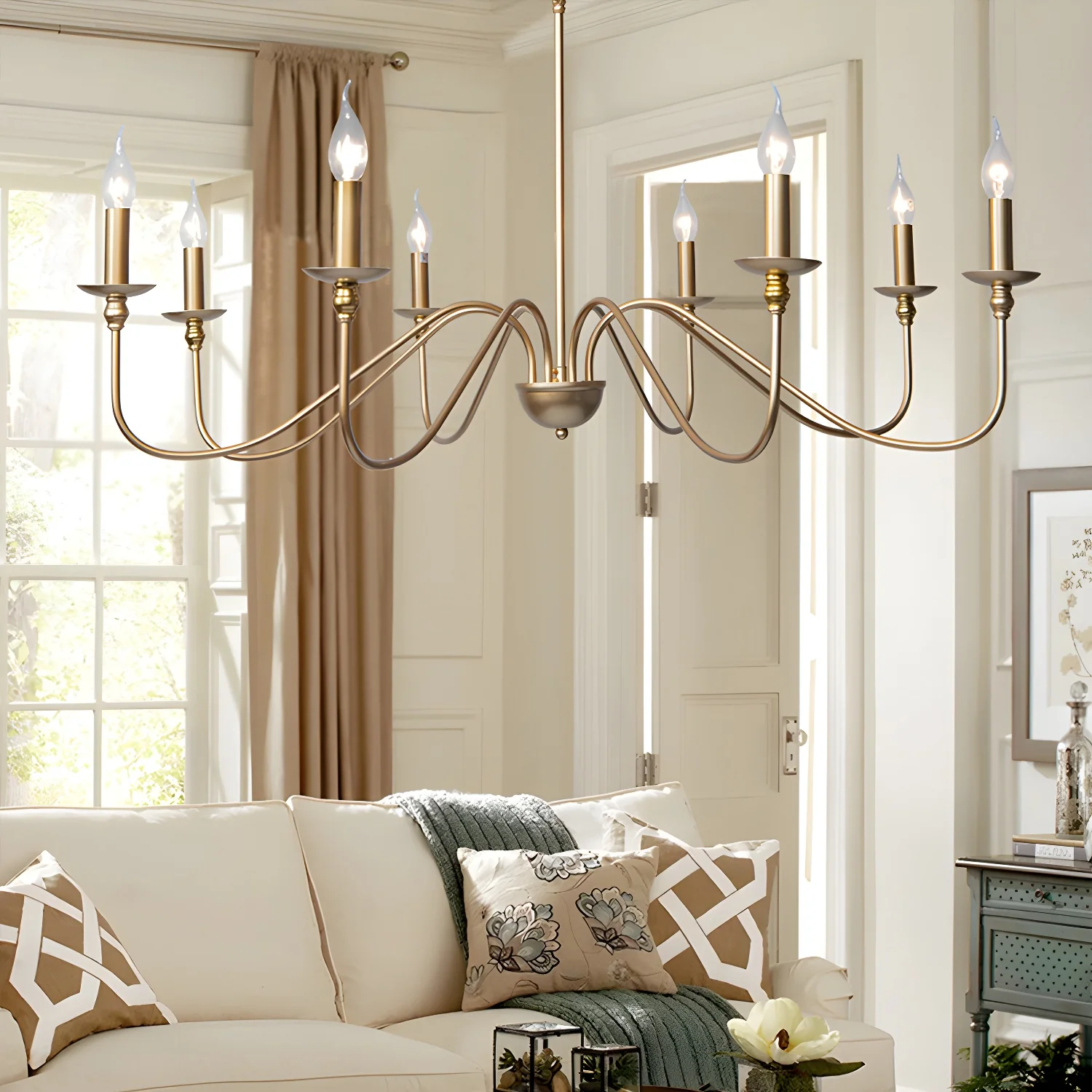 Timeless Gold Candle Chandelier - Image 3