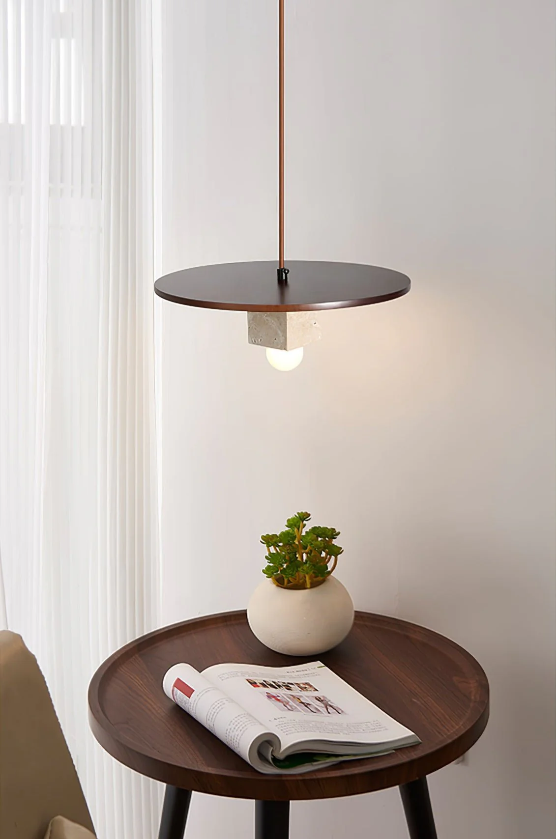 Tondo Stone Disc Pendant Light - Image 15