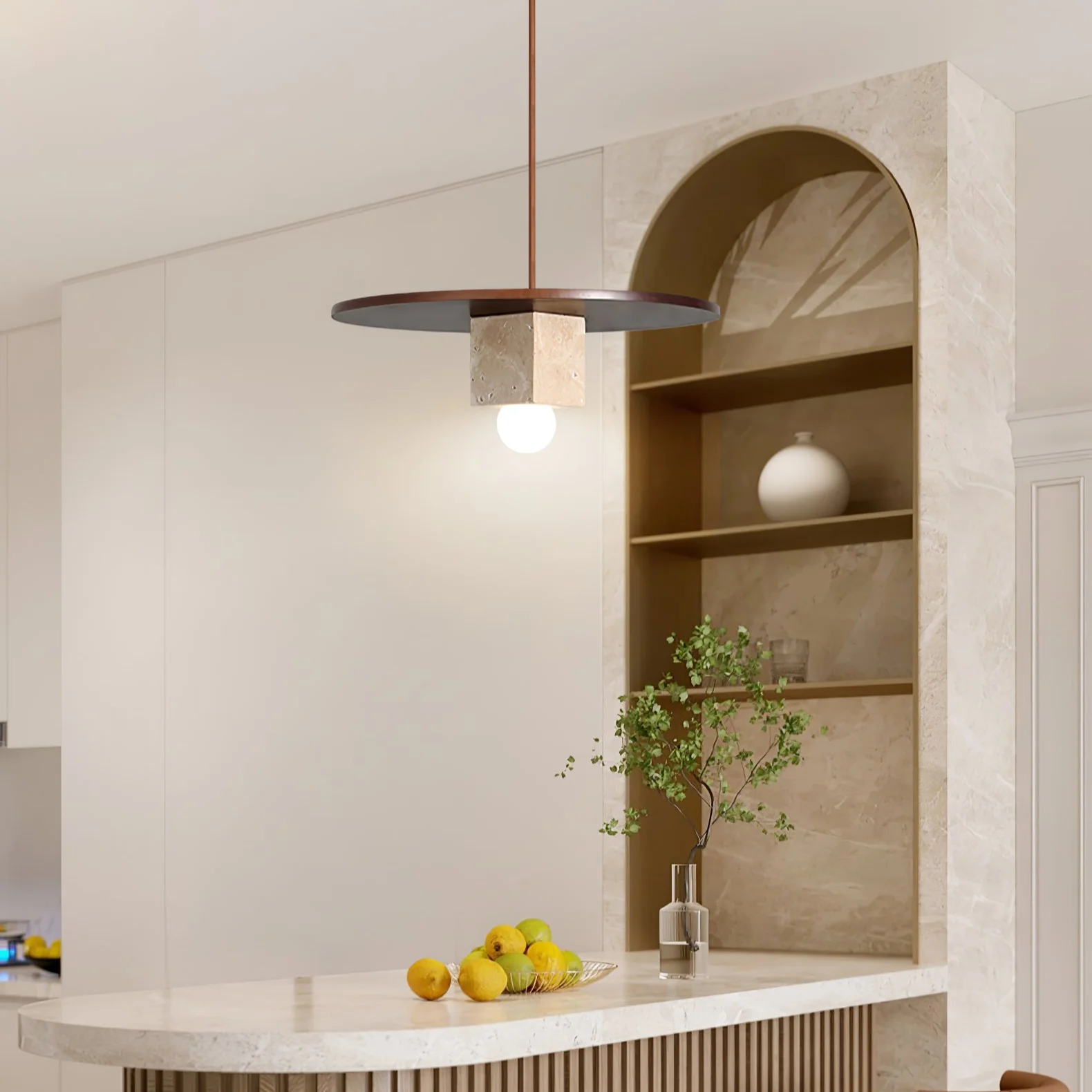 Tondo Stone Disc Pendant Light - Image 3