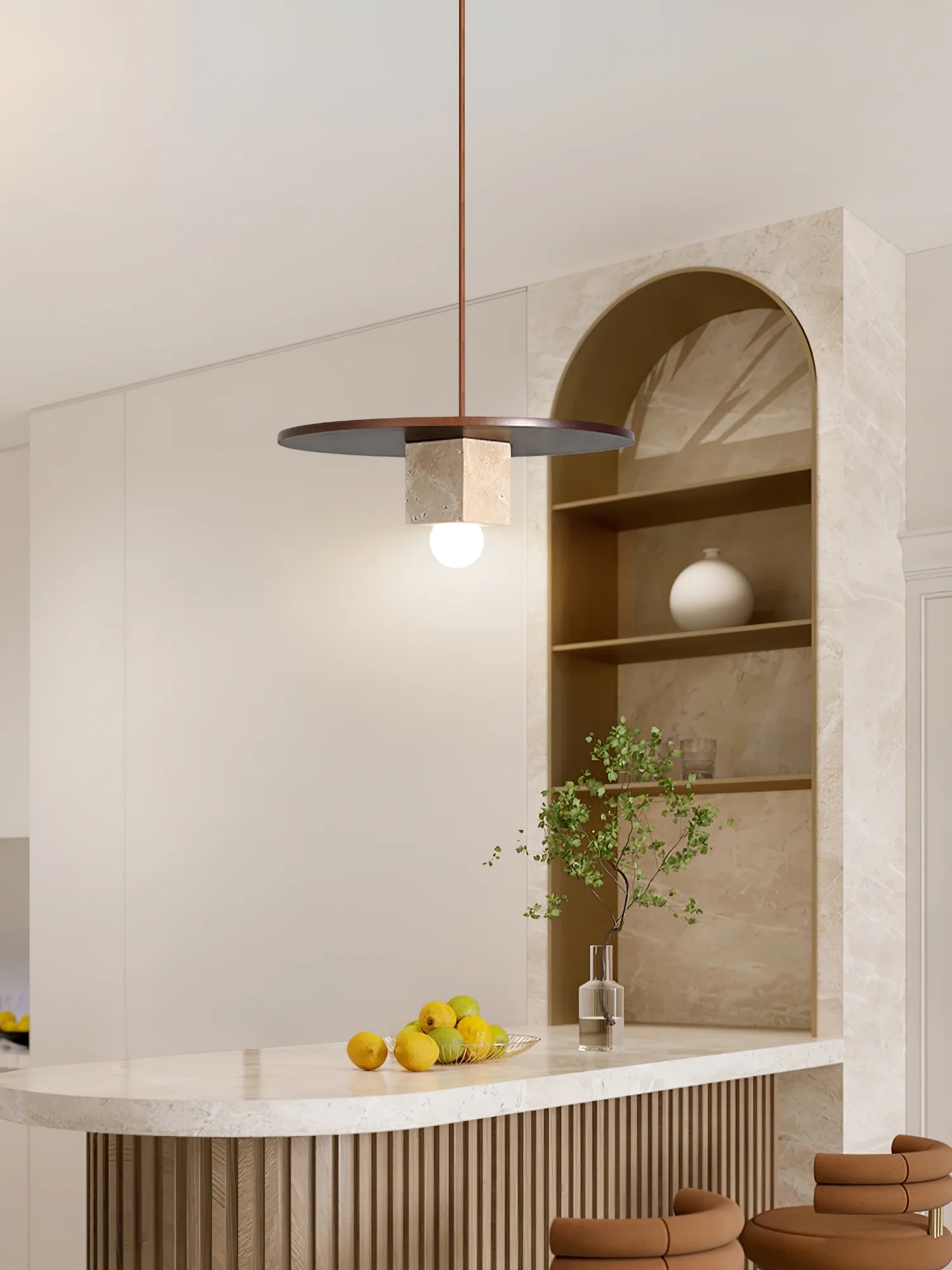 Tondo Stone Disc Pendant Light - Image 8