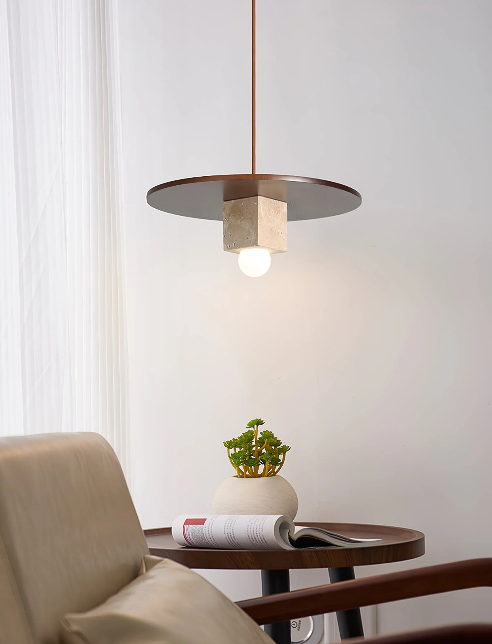 Tondo Stone Disc Pendant Light - Image 9