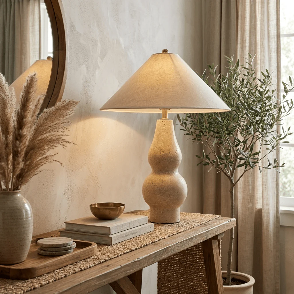 Tovelle Yellow Travertine Table Lamp - Image 3