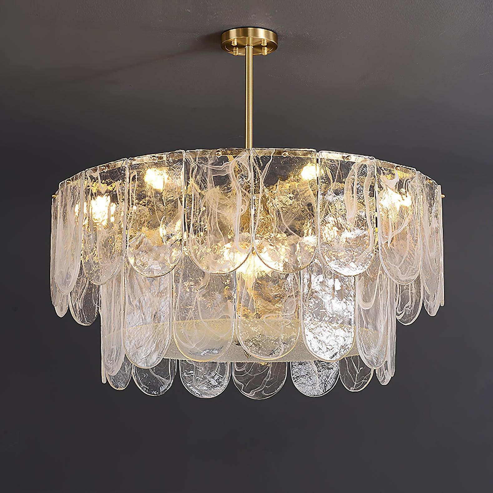 Traditional Classic Metal Glass Chandelier - Image 14