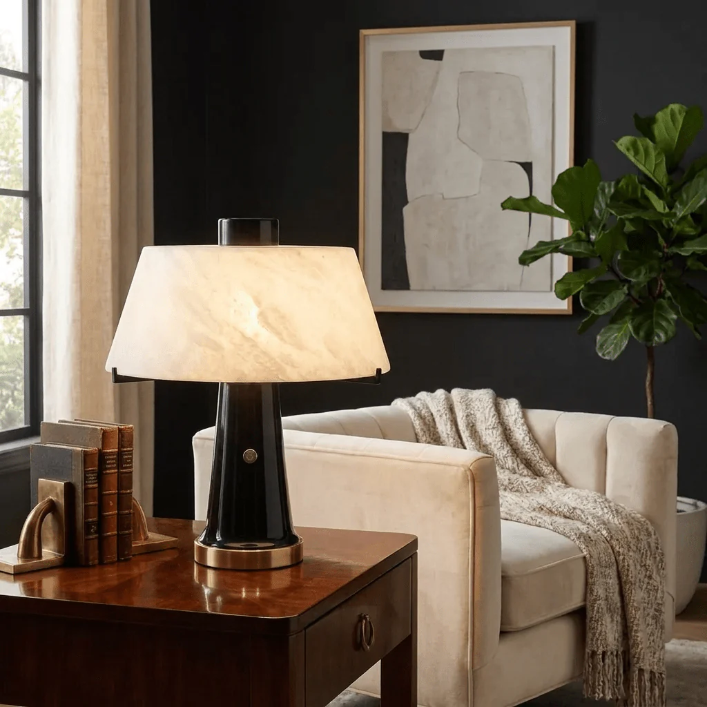 Trapezia Alabaster Desk Lamp - Image 2