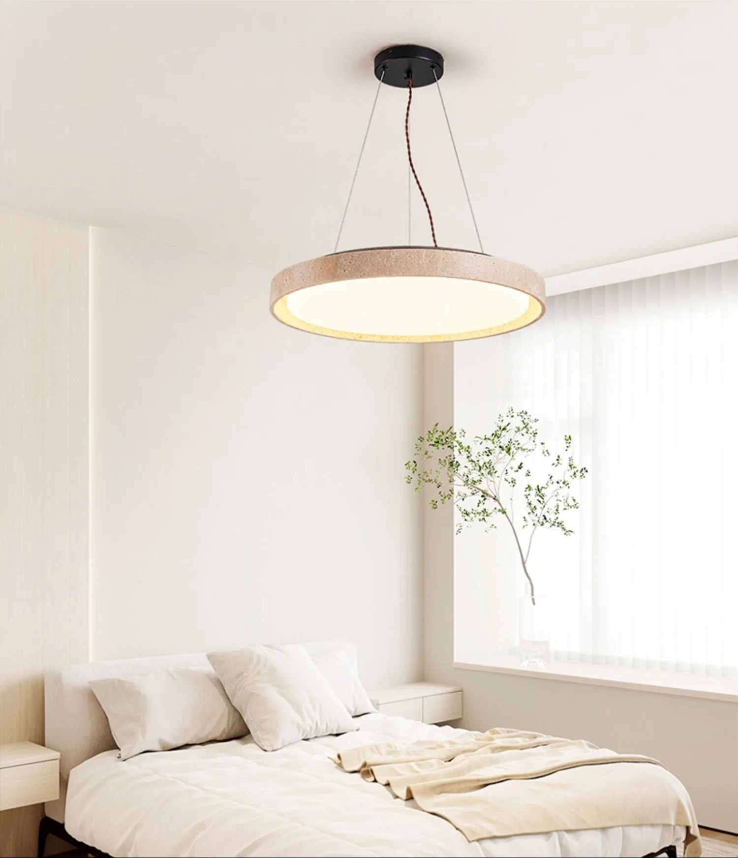 Travertine Circle LED Pendant Light - Image 3