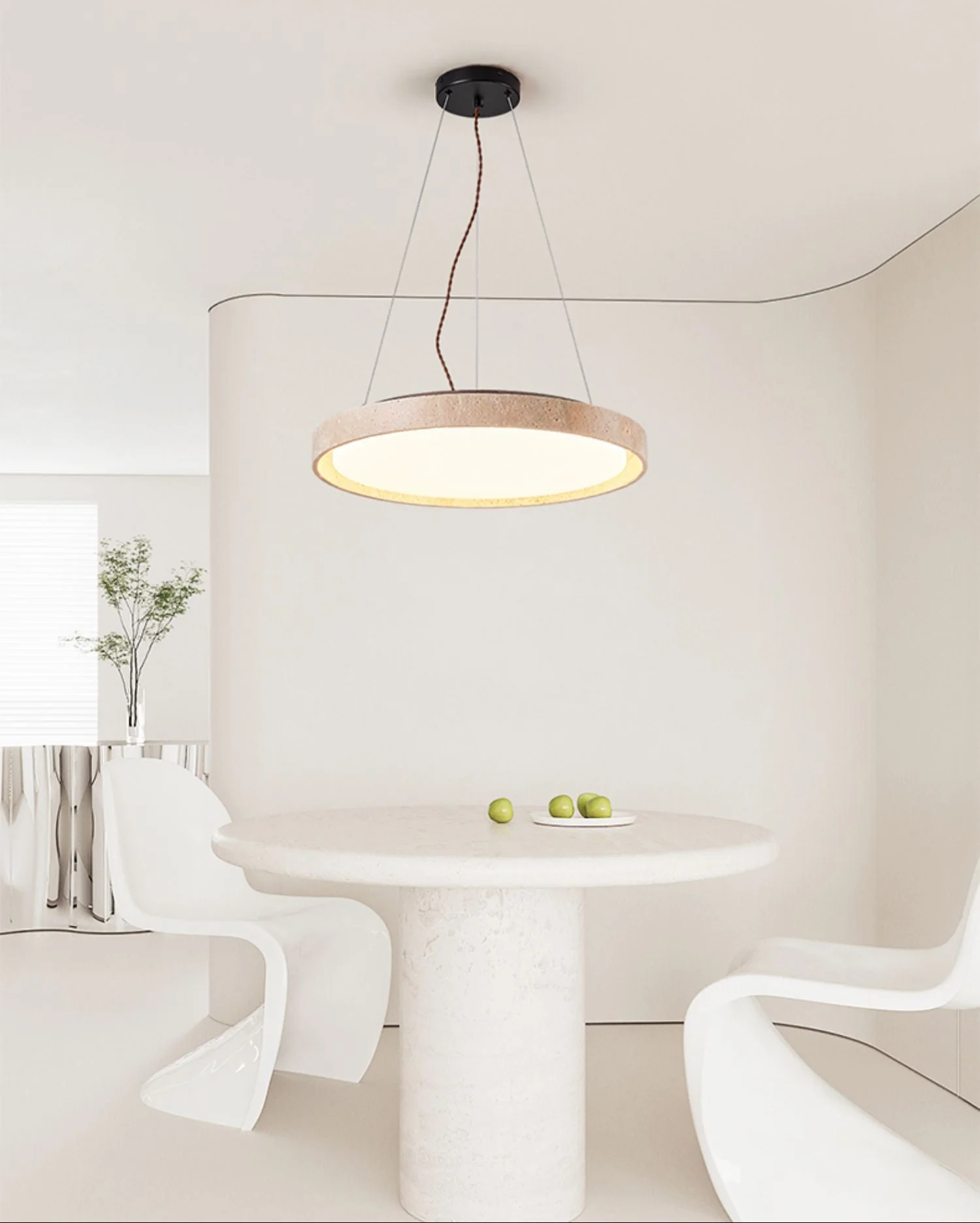 Travertine Circle LED Pendant Light - Image 5