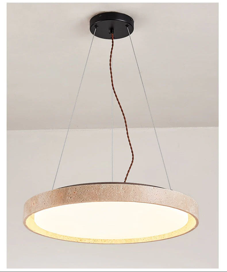 Travertine Circle LED Pendant Light - Image 7