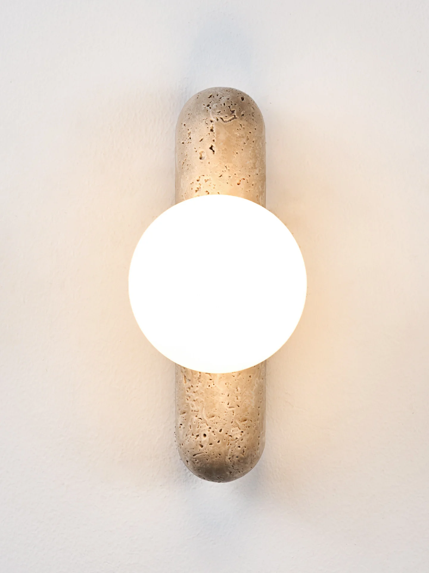 Travertine Column Globe Wall Sconce - Image 13