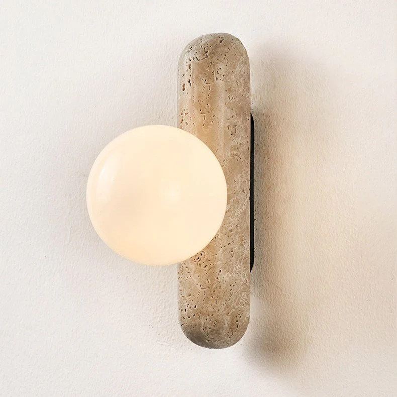 Travertine Column Globe Wall Sconce - Image 16