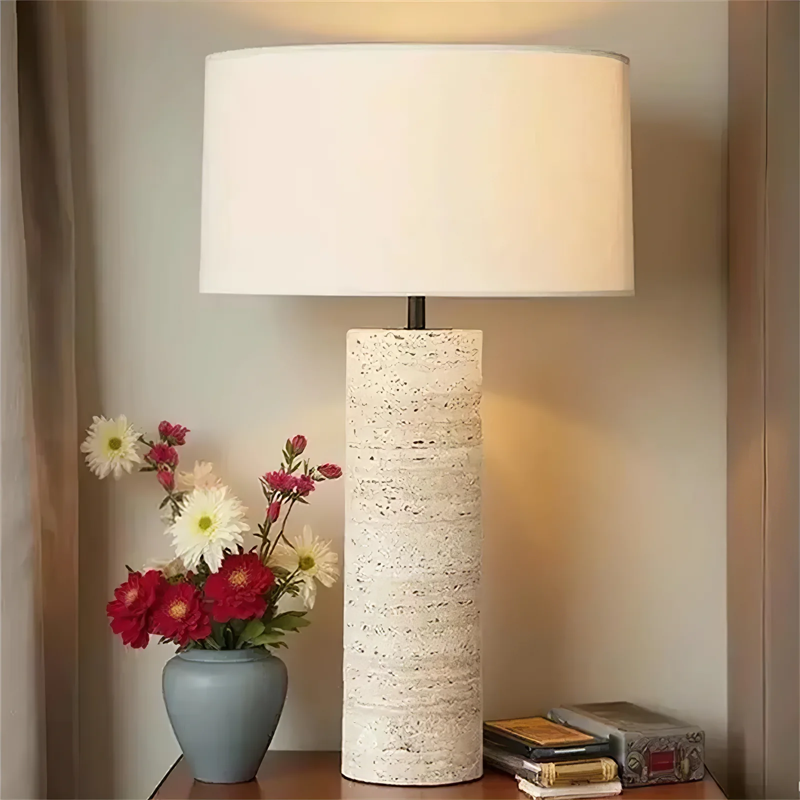 Travertine Column Table Lamp - Image 11