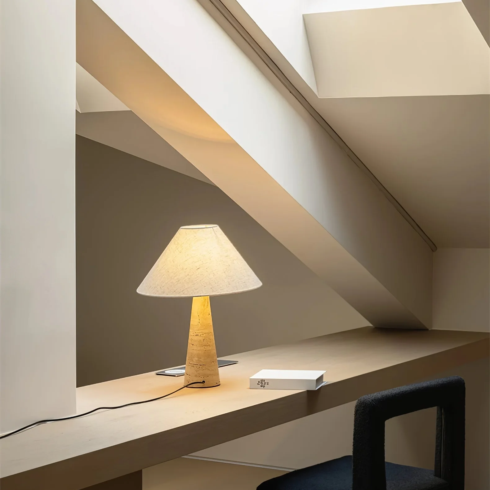 Travertine Column Table Lamp - Image 12